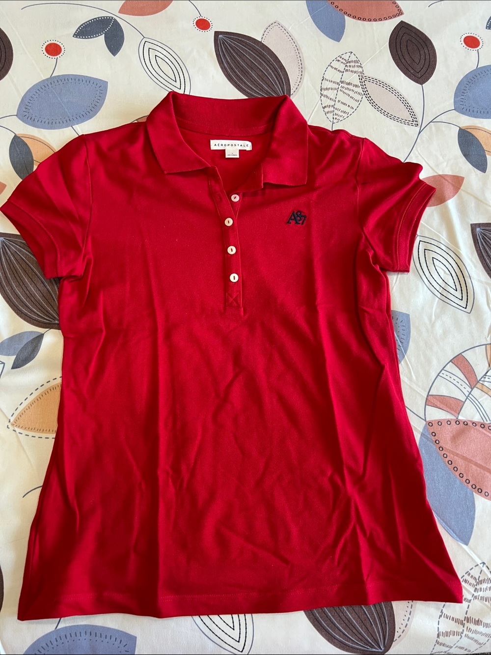 Aeropostale Red Short Sleeve Polo Shirt with Logo